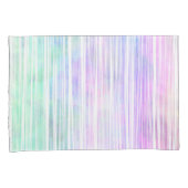 淡い虹色の筆跡のストライプ模様： 枕カバー (正面右)