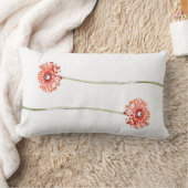 淡い赤のキク ゲルバの花のクッション ランバークッション (ブランケット)