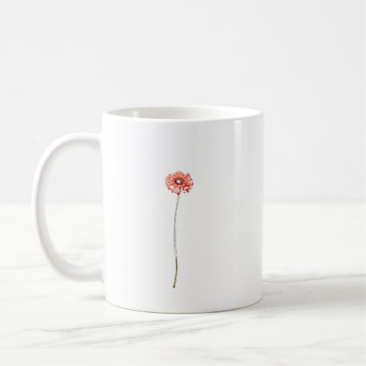 淡い赤のゲルバ花 コーヒーマグカップ (左)