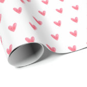 淡い赤のバレンタインハート 白背景 ラッピングペーパー (ロールコーナー)