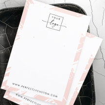 淡い赤面ピンクのブラシストロークイヤリングディスプレイカード