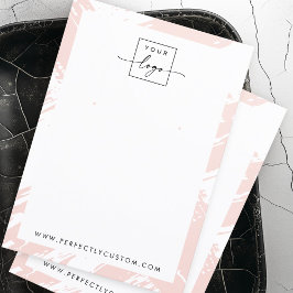 淡い赤面ピンクのブラシストロークイヤリングディスプレイカード 名刺