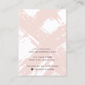 淡い赤面ピンクのブラシストロークイヤリングディスプレイカード 名刺 (裏面)