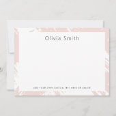 淡い赤面ピンクのブラシストローク文房具 ノートカード (正面)