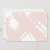 淡い赤面ピンクのブラシストローク文房具 ノートカード (裏面)