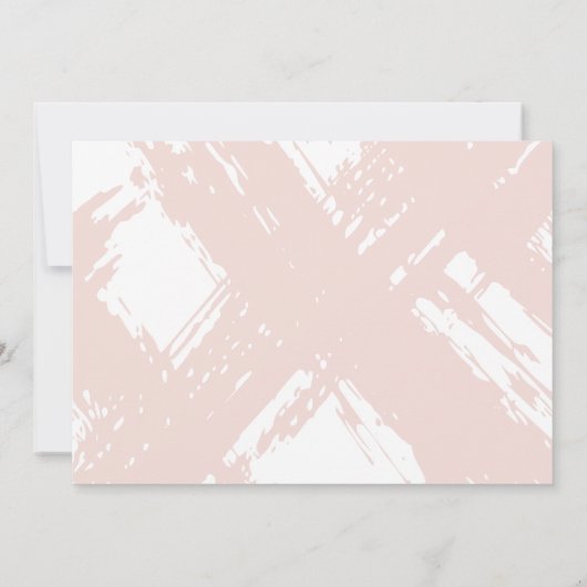 淡い赤面ピンクのブラシストローク文房具 ノートカード (裏面)