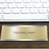 淡い金ゴールドメタリックテクスチャシルバーアクセント 名刺