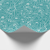 淡い離れ青の背景の白い色 ラッピングペーパー (角)