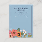 淡い青いボホーの花がイヤリングディスプレイ 名刺 (正面)