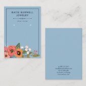 淡い青いボホーの花がイヤリングディスプレイ 名刺 (正面/裏面)