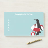 淡い青い可愛い漫画のペンギンがリストに ポストイット (デスク)