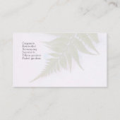 淡い青い水色のフェードの上のシダ 名刺 (裏面)