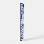 淡い青い花柄 iPhone 15ケース (右側面)