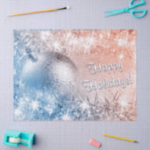 淡い青とサンゴのクリスマス 薄葉紙 (クラフト)