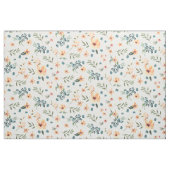 淡い青と柔らかい黄色の花のパターン ファブリック (ヤード)