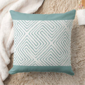 淡い青と白のアフリカの泥の布のパターン クッション (ブランケット)