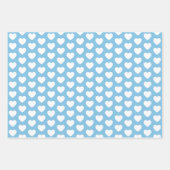 淡い青と白のハート ラッピングペーパーシート (正面2)