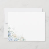 淡い青と白のバラの花 フローラル サンクスカード サンキューカード (裏面)