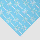 淡い青と白の冬の雪の結晶のパターン 薄葉紙 (詳細)