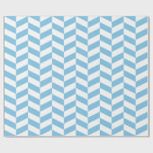 淡い青と白の特大ヘリンボーン ラッピングペーパー (フラット)