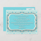 淡い青と白の花柄聖書の名言励ましカード ポストカード (正面/裏面)