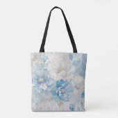 淡い青と白の花柄 トートバッグ (裏面)