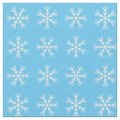 淡い青と白の雪片のパターン ファブリック (クローズアップ)