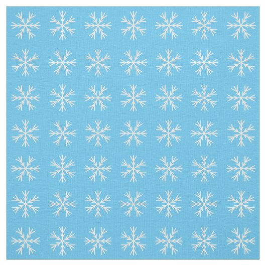 淡い青と白の雪片のパターン ファブリック (見本)