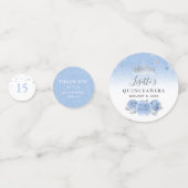 淡い青と銀のエレガントな写真 コンフェッティ (裏面)