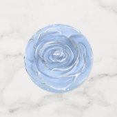 淡い青と銀のエレガントな写真 コンフェッティ (スモール正面)