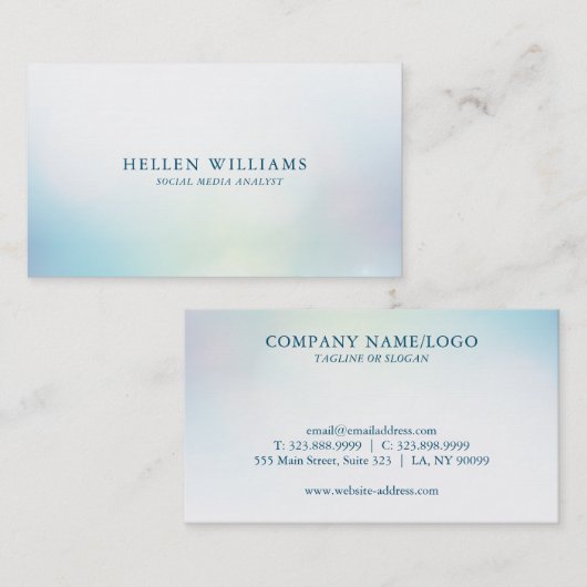 淡い青と青のソフトフェード 名刺 (正面/裏面)