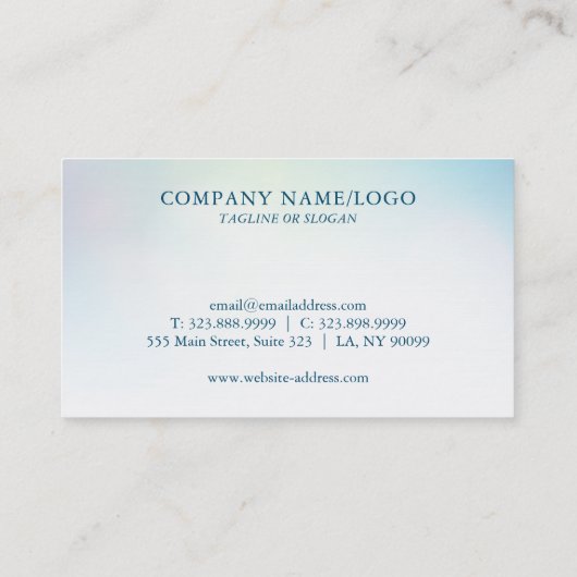 淡い青と青のソフトフェード 名刺 (裏面)