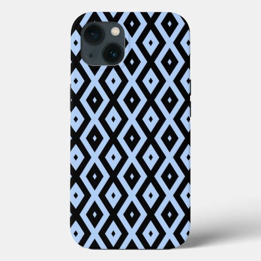 淡い青と黒のダイヤモンド柄のCase-Mate iPho Case-Mate iPhoneケース (裏面)