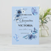 淡い青のアーチの花の蝶のキンセアニエラ セーブザデート (スタンド正面)