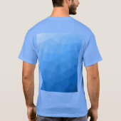 淡い青のグラデーション幾何学メッシュパターン Tシャツ (裏面)