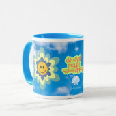 淡い青のハンドルで好きなことをする マグカップ (正面左)