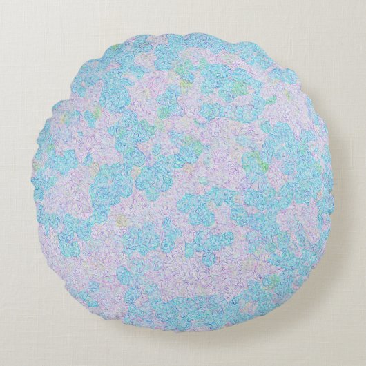 淡い青のパタエレガントーンアクア ラウンドクッション (正面)
