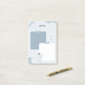 淡い青のメモ ポストイット (デスク上)