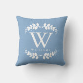 淡い青のモノエレガントグラム クッション (裏面)