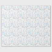 淡い青の上に白い花。 ラッピングペーパー (フラット)