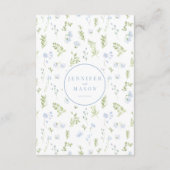 淡い青の春の結婚花の詳細カード エンクロージャーカード (裏面)