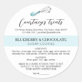 淡い青の水彩ロゴ ホームベーカリー コテージ法 ラウンドシール (正面)