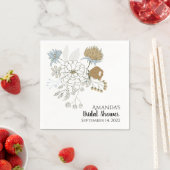 淡い青の灰色の日焼け花模様 スタンダードカクテルナプキン (インサイチュ)