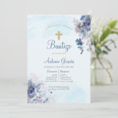 淡い青の男の子の洗礼招待状 招待状 (スタンド正面)