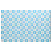 淡い青の白い雪片パタ市松模様にーン ファブリック (ファットクウォーター)