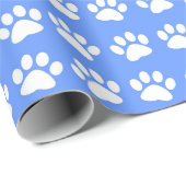 淡い青の背景に白い手をプリント ラッピングペーパー (ロールコーナー)