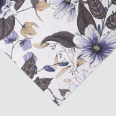 淡い青の花と緑の葉継ぎ目付 薄葉紙 (詳細)