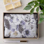 淡い青の花と緑の葉継ぎ目付 薄葉紙 (ギフト)