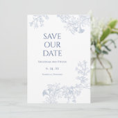 淡い青の花柄 Save the Date セーブザデート (スタンド正面)