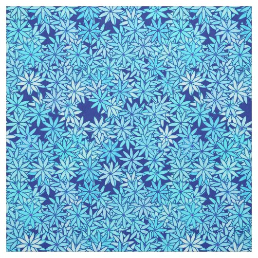淡い青の花、ネイビー背景 ファブリック (見本)